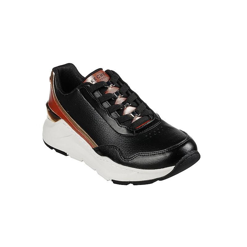 SKECHERS WOMEN&#39;S CASUAL ROVINA METALLIC MIXER SNEAKER BKGD CASUAL SHOES, Size: 5(US)