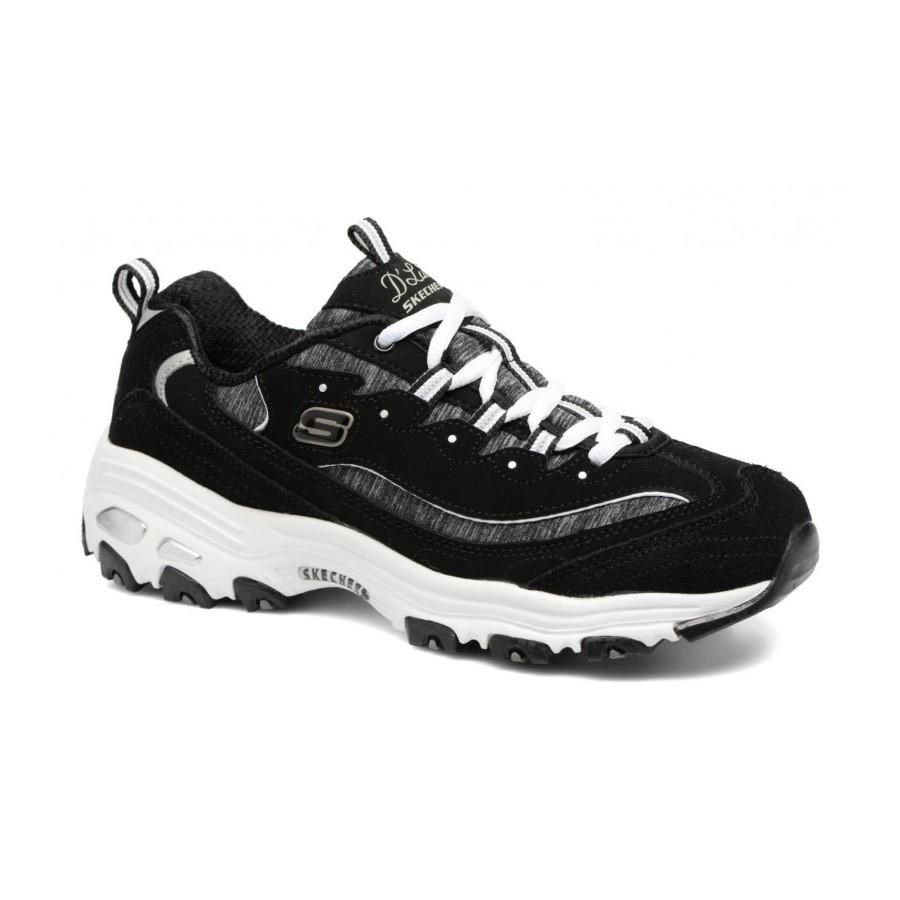 SKECHERS WOMEN&#39;S D&#39;LITES-ME TIME  BLACK CASUAL SHOES, Size: 5.5(US)