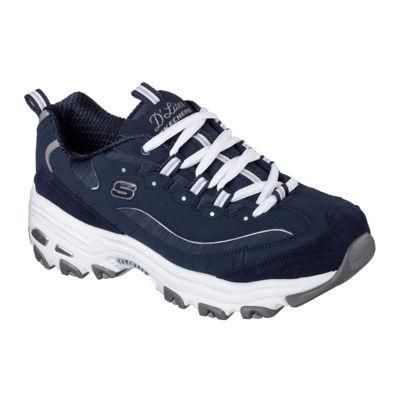 SKECHERS WOMEN&#39;S D&#39;LITES-ME TIME NAVY CASUAL SHOES, Size: 7(US)