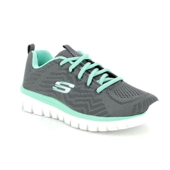 SKECHERS WOMEN&#39;S GET CONNECTED CHARCOAL ALTHLETIC SHOES, Size: 9(US)