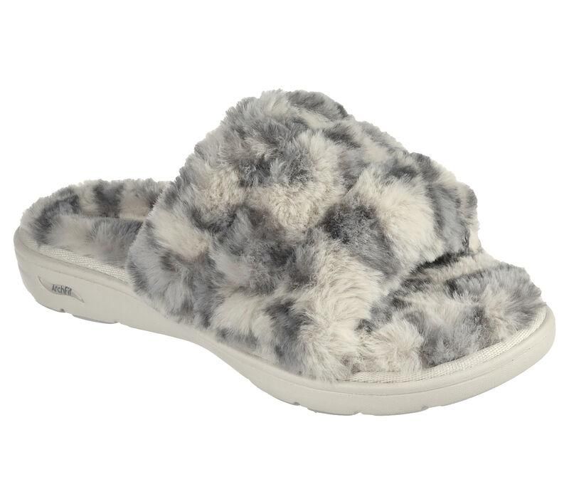 SKECHERS WOMEN&#39;S GO LOUNGE: ARCH FIT LOUNGE - FURRREAL SLIPPER, Size: 5(US)