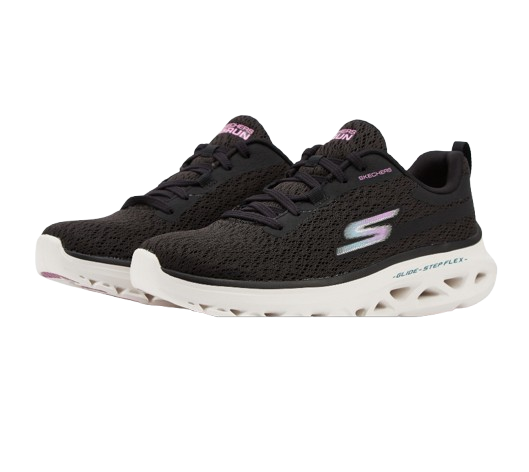 SKECHERS WOMEN&#39;S GO RUN GLIDE-STEP FLEX BKW CASUAL SHOES, Size: 7(US)