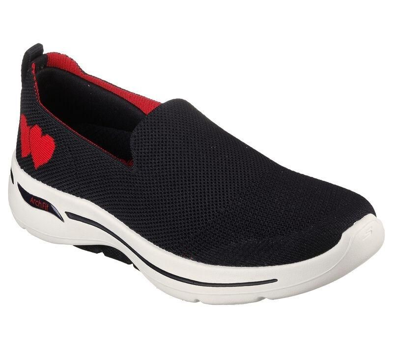 SKECHERS WOMEN&#39;S GO WALK ARCH FIT -LOVELY HEART CASUAL SHOES, Size: 6.5(US)