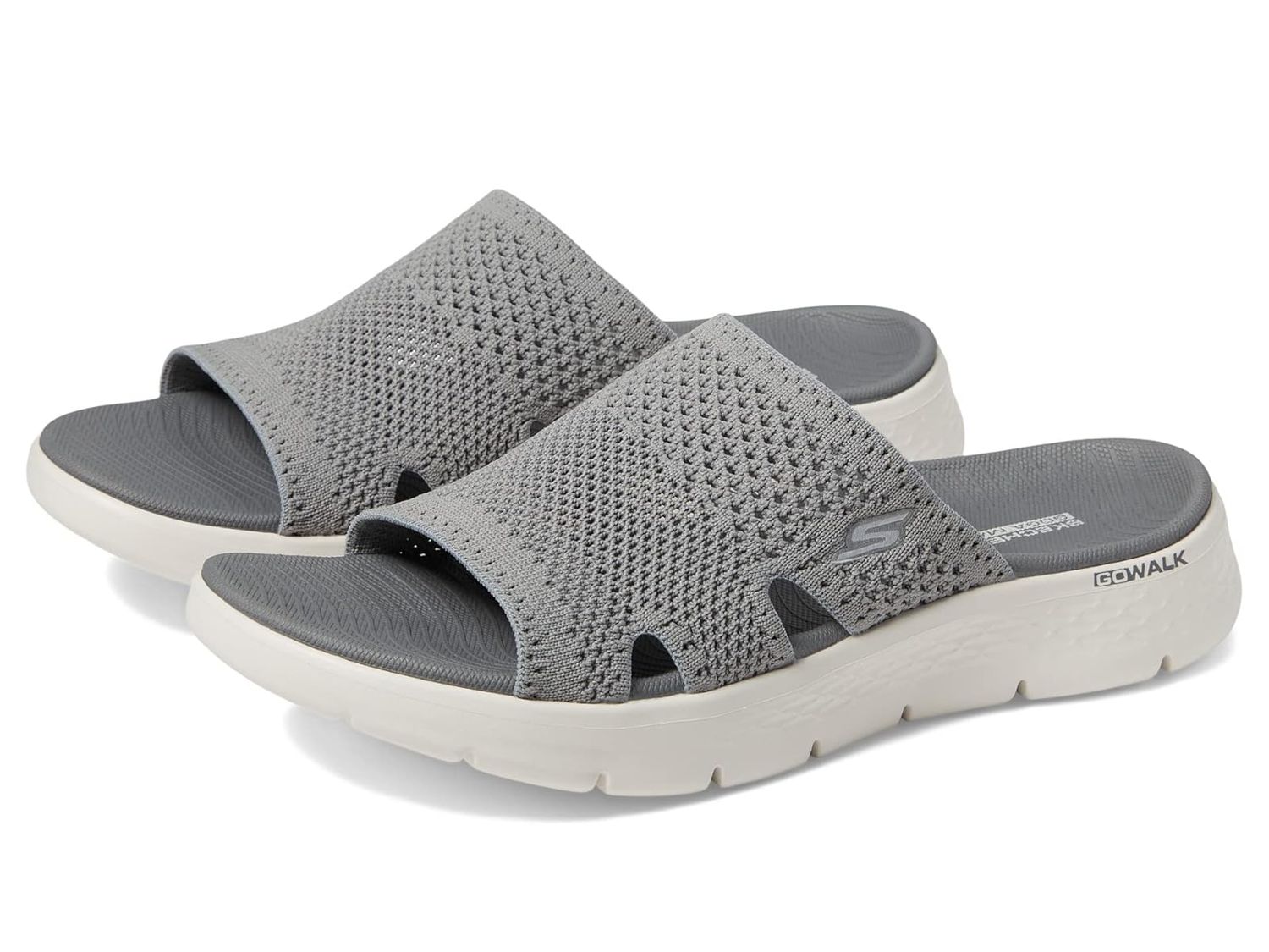 SKECHERS WOMEN&#39;S GO WALK FLEX SANDAL - ELATION GRAY SANDAL, Size: 6(US)