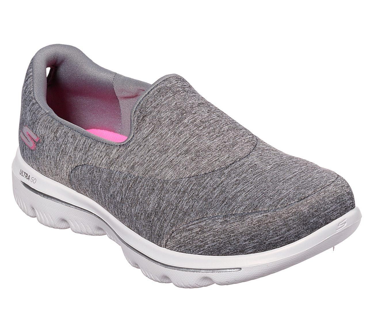 SKECHERS WOMEN&#39;S GOWALK EVOLUTION ULTRA AMAZED GREY CASUAL SHOES, Size: 8(US)