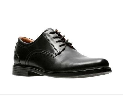 CLARKS MEN'S DRESS SHOE UN ALDRIC LACE BLACK LEATHER