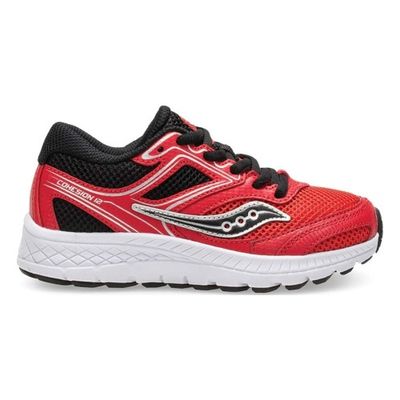 SAUCONY BOY'S RUNNER S-COHESION 12 RD/BLK WIDE