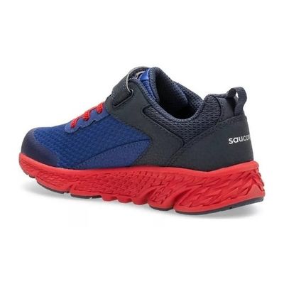 SAUCONY BOY'S RUNNER S-WIND NAVY WIDE
