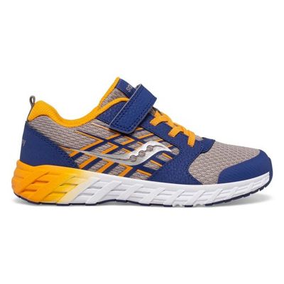 SAUCONY BOY'S WIND 2.0 LACE SNEAKER NAVY GOLD