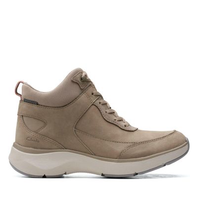 CLARKS WOMEN'S CASUAL BOOT WAVE2.0 MID SAGE COMBI