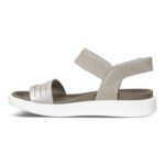 ECCO WOMEN'S SANDAL FLOWT FLAT CONTRAST SOLE WARM GREY METALLIC