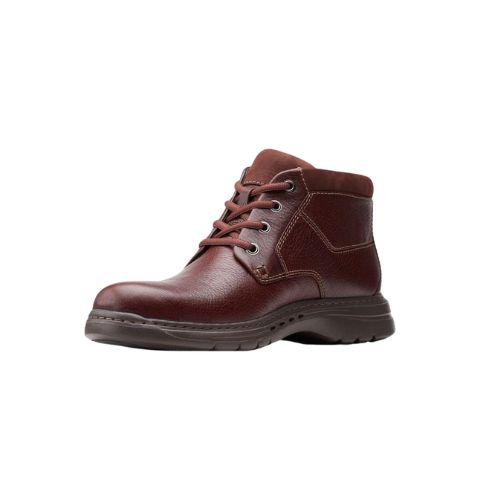 CLARKS MEN&#39;S DRESS BOOT UN BRAWLEY UP MAHOGANY, Size: 8.5(US)