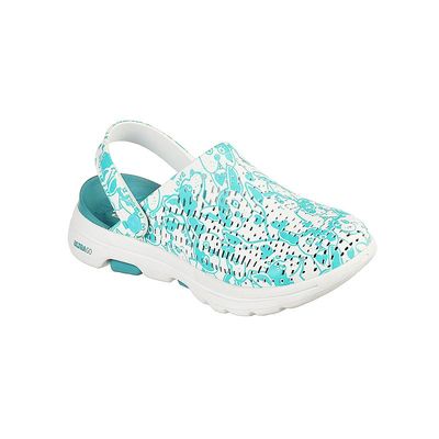 SKECHERS WOMEN&#39;S SANDALS GOWALK5 FUR REAL TEAL