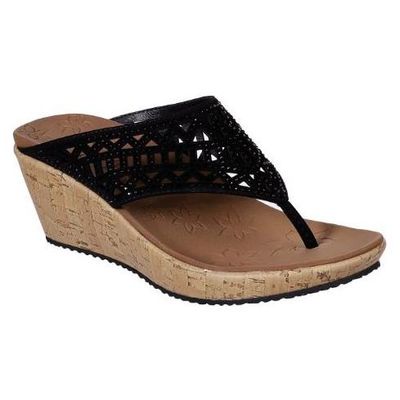 SKECHERS WOMEN&#39;S SANDAL SUMMER VISIT BLK
