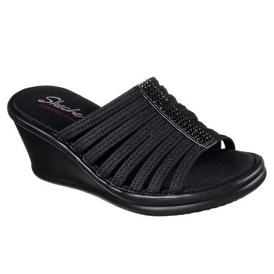 SKECHERS WOMEN&#39;S SANDAL RUMBLERS BLK