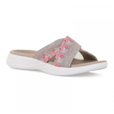 SKECHERS WOMEN&#39;S ON THE GO 600 MONARCH TAUPE SLIPPER