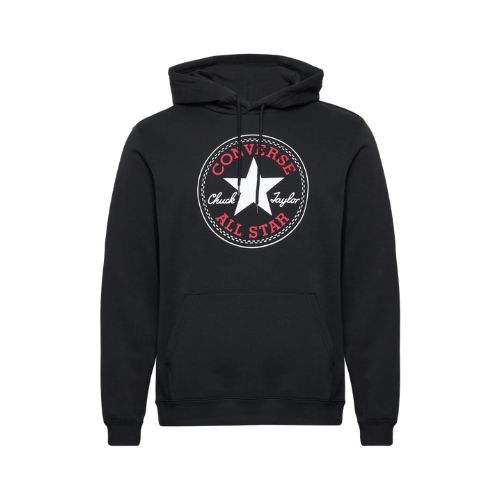 CONVERSE KIDS UNISEX HOODIE GO-TO ALL STAR PATCH BLACK, Size: XL(US)