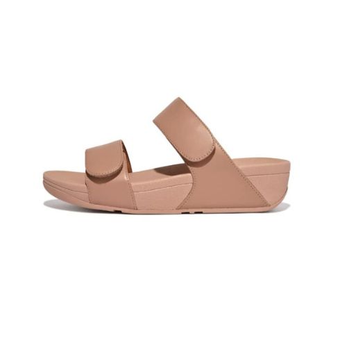 FITFLOP WOMEN&#39;S LULU ADJUSTABLE LEATHER SLIPPERS - BEIGE