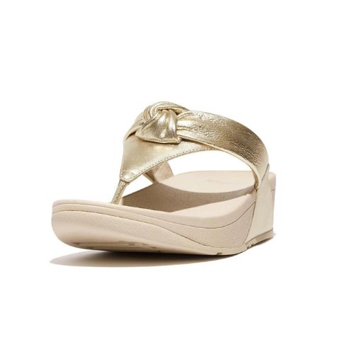 FITFLOP WOMEN&#39;S LULU PADDED KNOT METALLIC LEATHER TOE POST SLIPPERS PRICE, Size: 6(US)