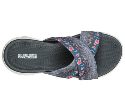 SKECHERS WOMEN'S ON THE GO 600 BLOOMS CHARCOAL SLIPPER