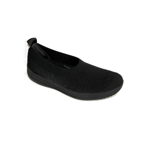 FITFLOP WOMEN&#39;S UBERKNIT BALLERINA BLK CASUAL SHOE, Size: 6.5(US)