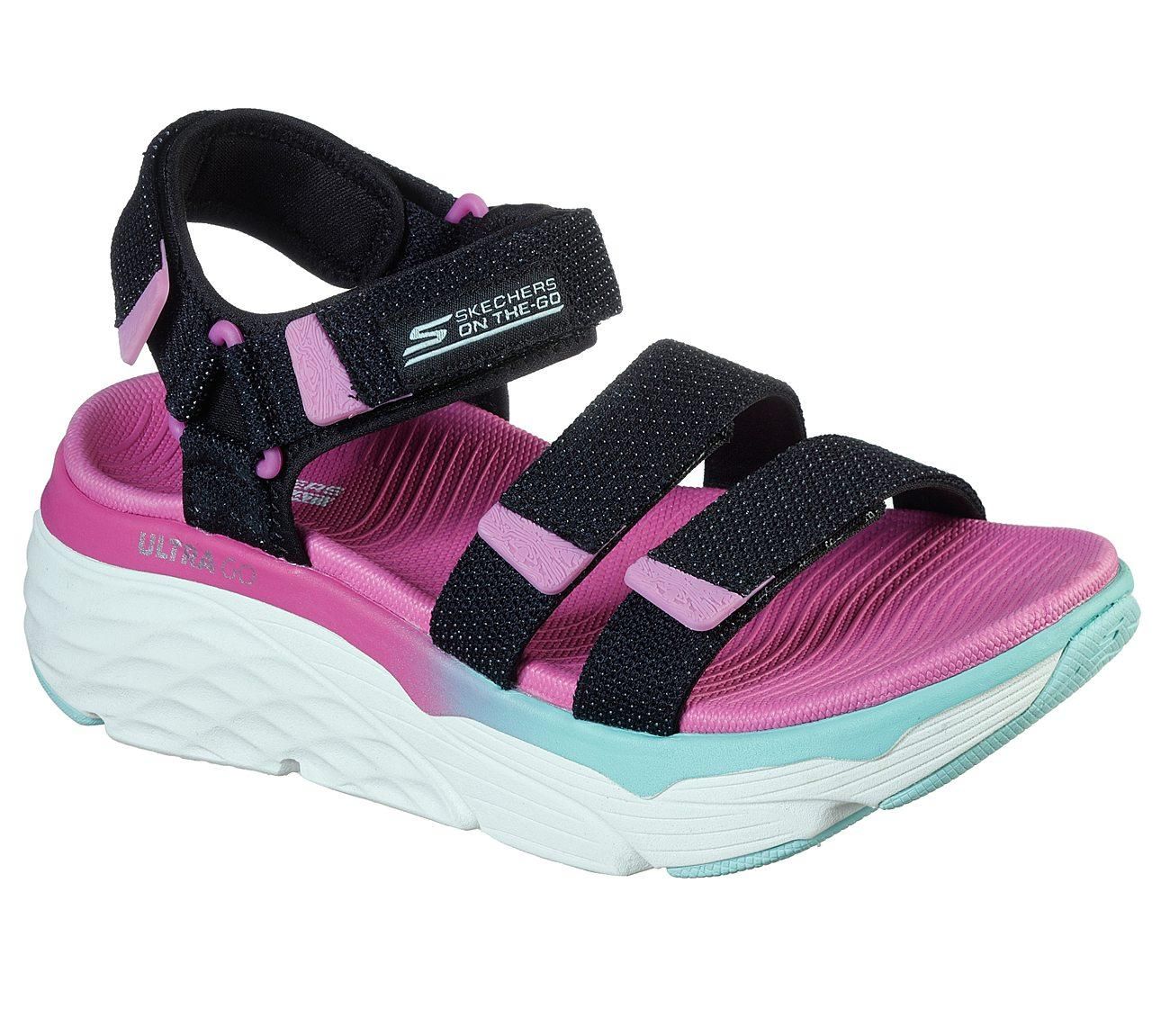 SKECHERS WOMEN&#39;S MAX CUSHIONING SLAY SANDAL, Size: 7(US)