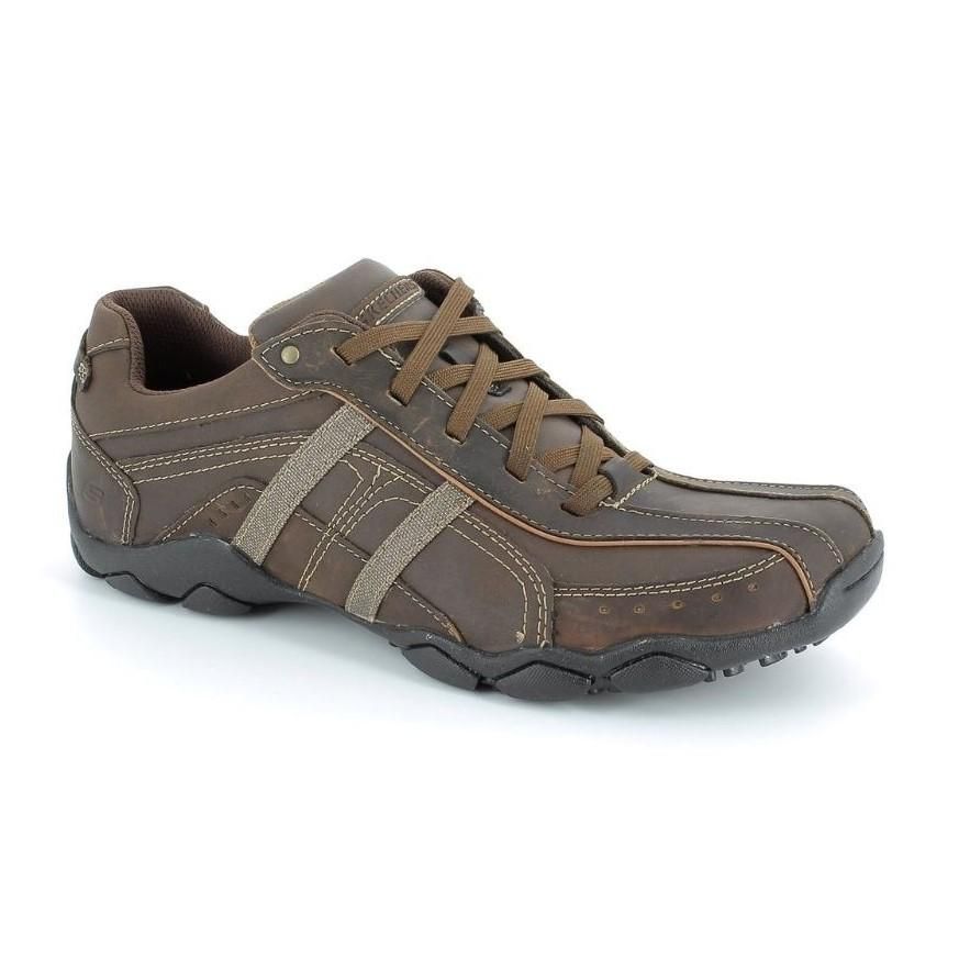 SKECHERS MEN&#39;S DIAMETER MURILO BROWN CASUAL SHOES, Size: 8(US)