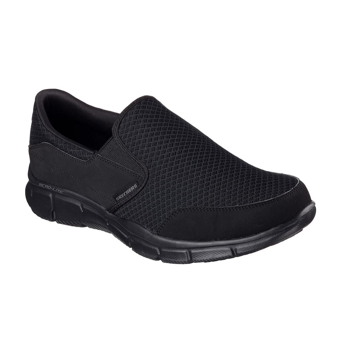 SKECHERS MEN&#39;S EQUALIZER BBK WIDE CASUAL SHOES, Size: 8(US)