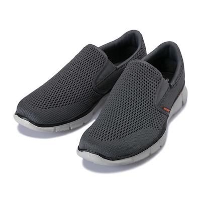 SKECHERS MEN'S EQUALIZER DOUBLE PLAY CHARCOAL WIDE CASUAL SHOES