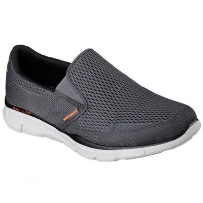 SKECHERS MEN&#39;S EQUALIZER DOUBLE PLAY CHARCOAL WIDE CASUAL SHOES