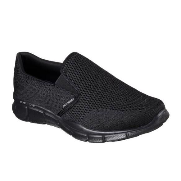 SKECHERS MEN&#39;S EQUALIZER DOUBLE PLAY  BBK  WIDE CASUAL SHOES, Size: 8(US)