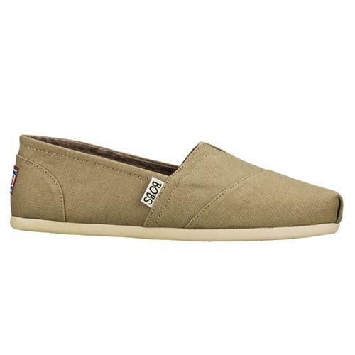 SKECHERS WOMEN&#39;S BOBS PLUSH PEACE &amp; LOVE SLIP ONS TAUPE CASUAL SHOE, Size: 6(US)