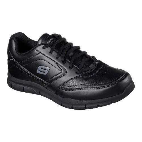 SKECHERS MEN&#39;S WORK RELAXED FIT LACE NAMPA BLK CASUAL SHOES, Size: 8(US)