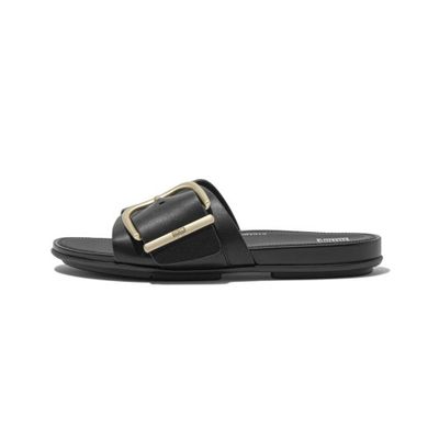 FITFLOP WOMEN&#39;S GRACIE MAXI BUCKLE LEATHER SLIPPERS