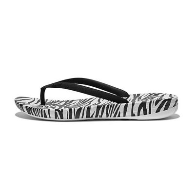 FITFLOP WOMEN&#39;S IQUSHION SLIPPERS ZEBRA-PRINT ERGONOMIC