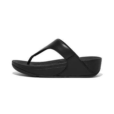FITFLOP WOMEN&#39;S LULU LEATHER TOEPOST SLIPPERS BLK