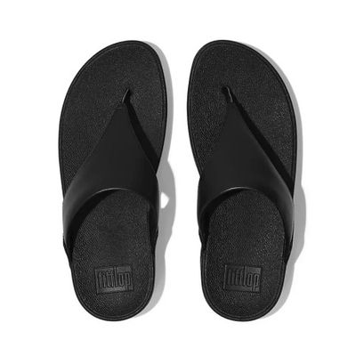 FITFLOP WOMEN'S LULU LEATHER TOEPOST SLIPPERS BLK