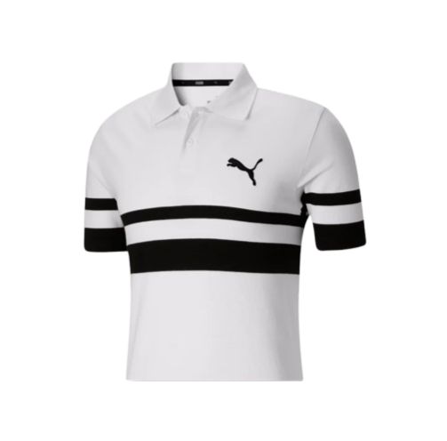 PUMA MEN&#39;S ESSENTIALS STRIPED CAT POLO T-SHIRT, Size: XL(US)