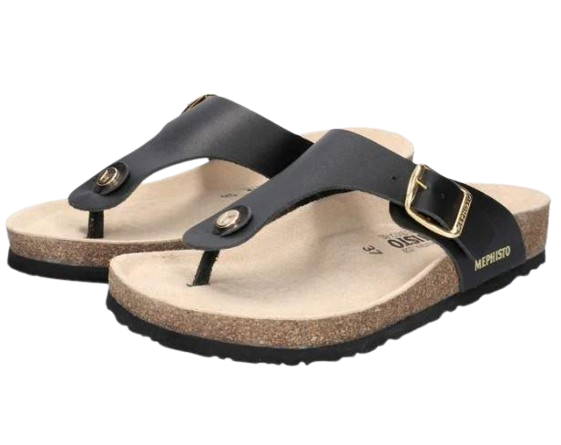 MEPHISTO WOMEN&#39;S MELINDA SANDAL BLACK WAXY, Size: 7(US)
