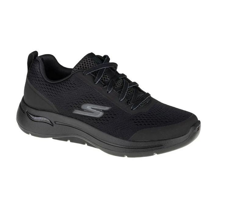 SKECHERS MEN&#39;S ARCH FIT ATHLETIC BLACK ALTHLETIC SHOES