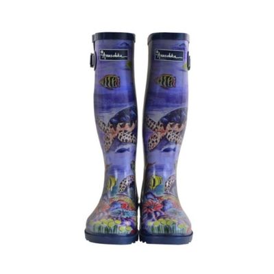 ANUSCHKA WOMEN'S TALL RAIN BOOT OCREAN TREASURES