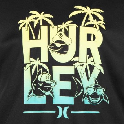 HURLEY MEN'S SHARK PARADISE SET BLACK T-SHIRT