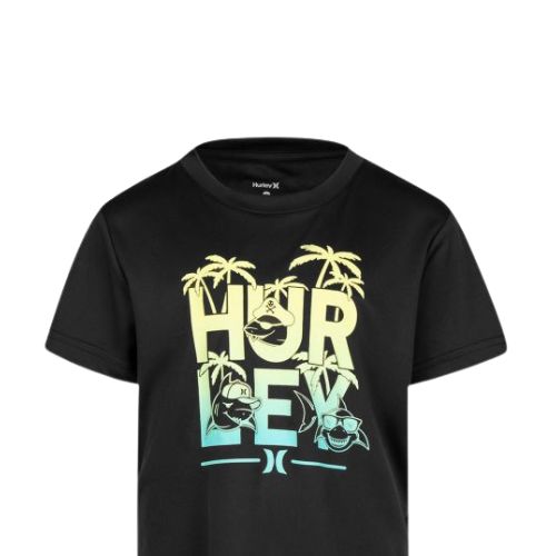 HURLEY MEN&#39;S SHARK PARADISE SET BLACK T-SHIRT
