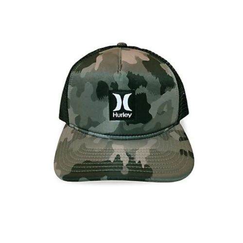 HURLEY BOY&#39;S YOUTH GREEN CAMO ADJUSTABLE HAT