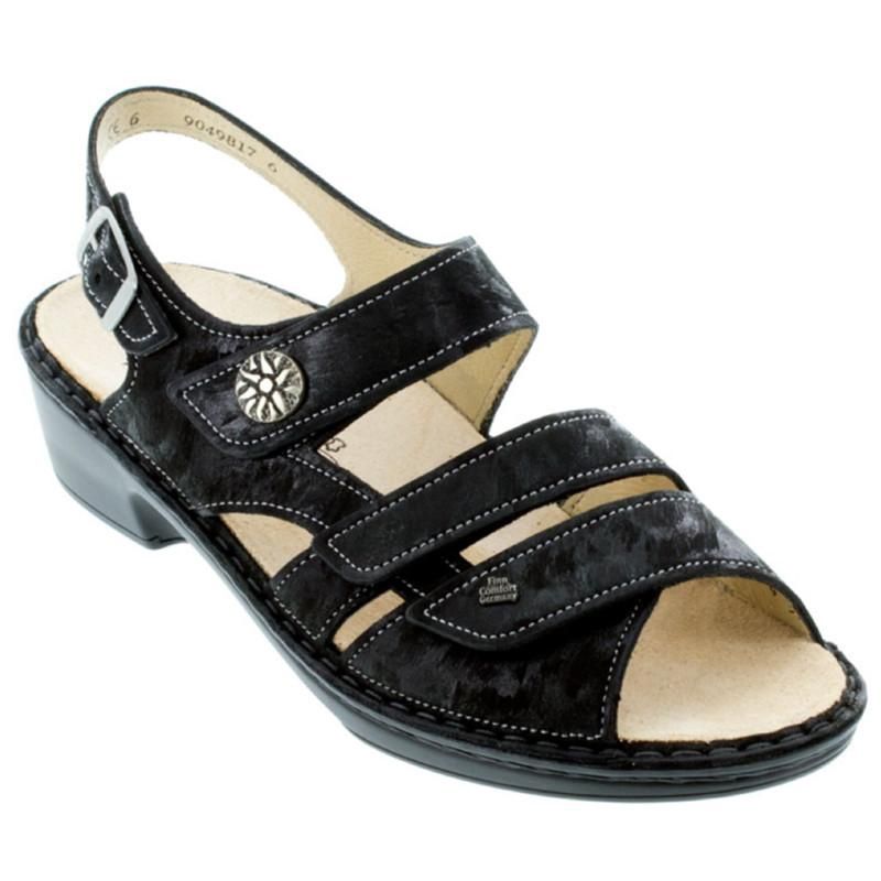 FINN COMFORT WOMEN&#39;S SANDAL AVERSA 2690 CHENILE NERO