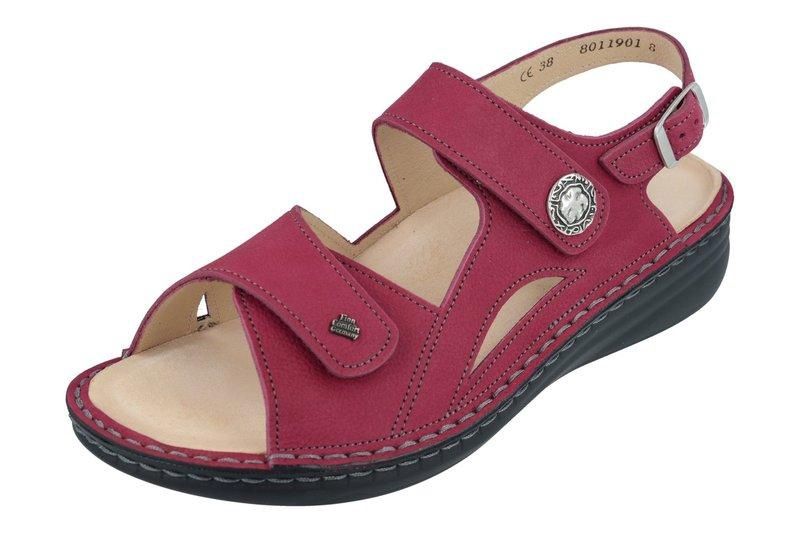 FINN COMFORT WOMEN&#39;S SANDAL BARBUDA NUBUKVIENNA RASPBERRY