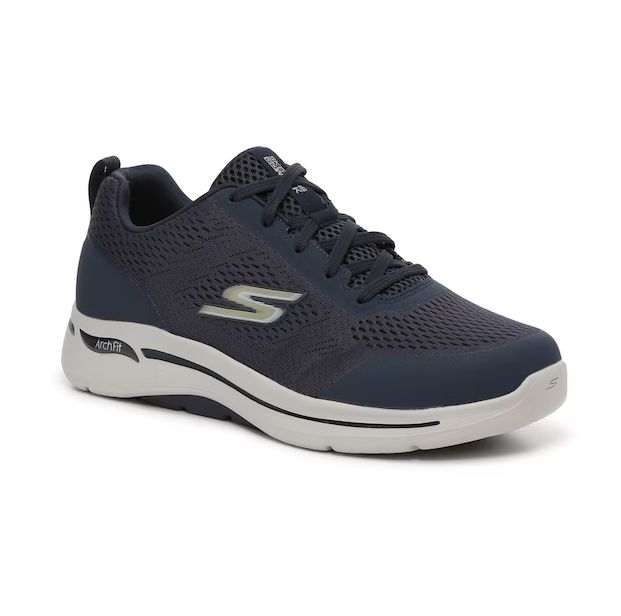 SKECHERS MEN&#39;S GO WALK ARCH FIT - IDYLLIC NVGD ATHLETIC SHOE, Size: 8.5(US)