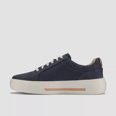 CLARKS WOMEN'S HOLLYHOCK WALK NAVY NUBUCK CASUAL SHOE