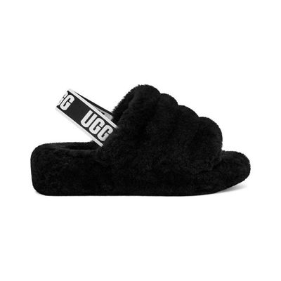 UGG WOMEN'S SLIPPERS FLUFF YEAH SLIDE BLK