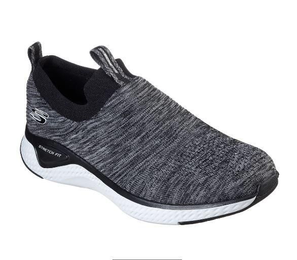 SKECHERS MEN&#39;S SOLAR FUSE  BKW ATHLETIC SHOE, Size: 8.5(US)